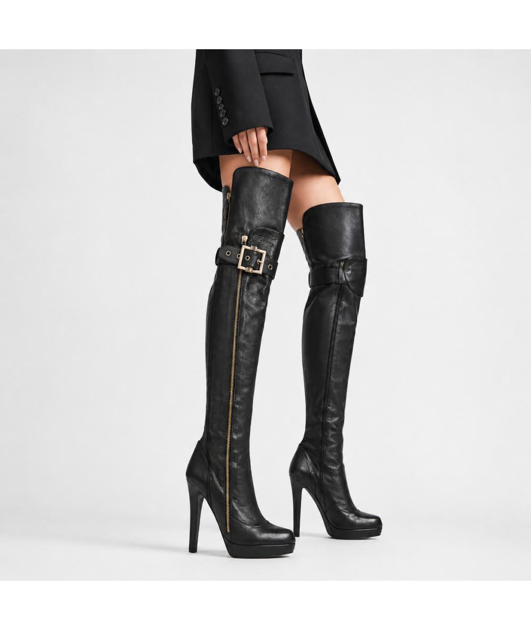 GIVENCHY Черные кожаные ботфорты, фото 7