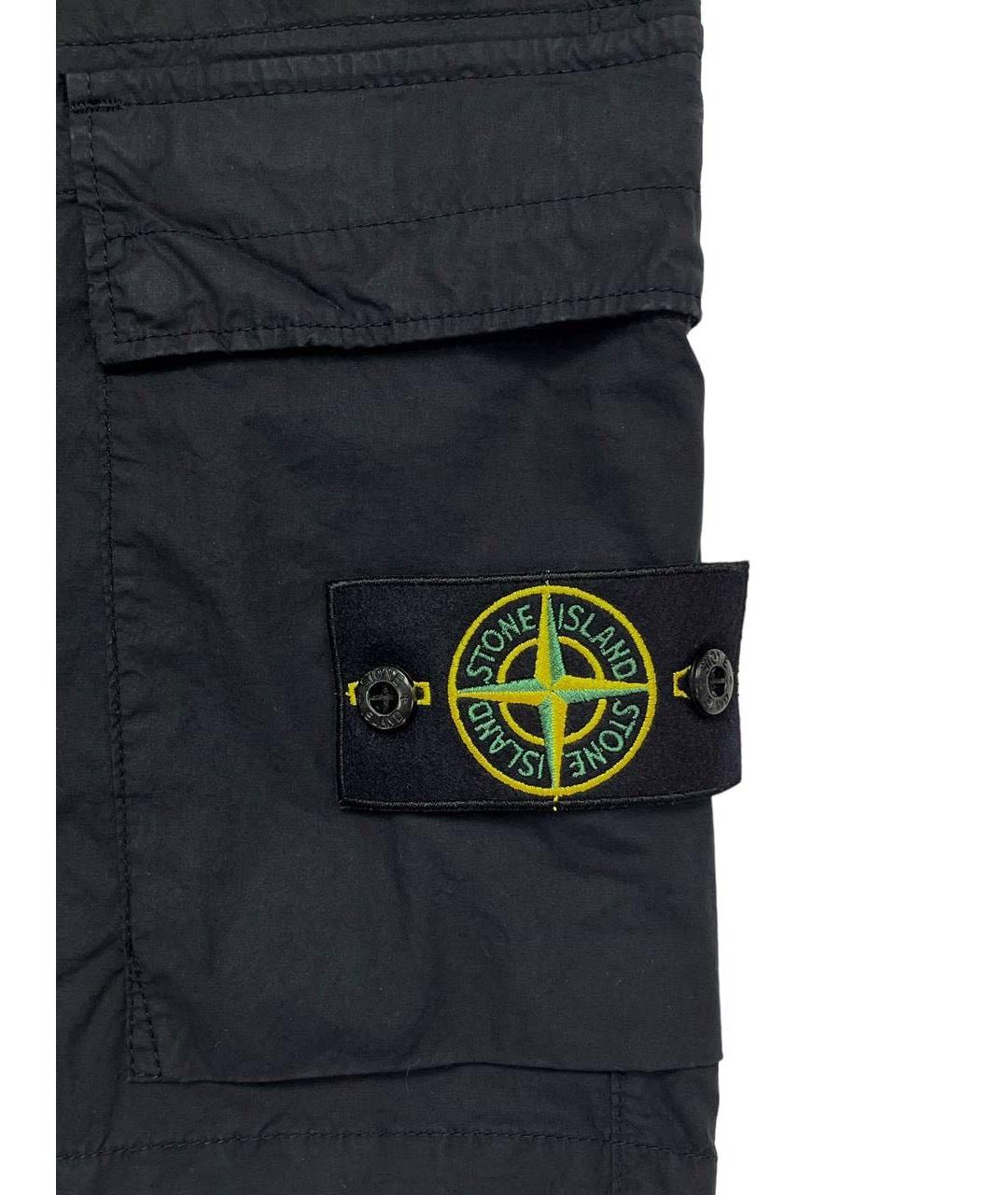 STONE ISLAND Темно-синие хлопковые шорты, фото 2