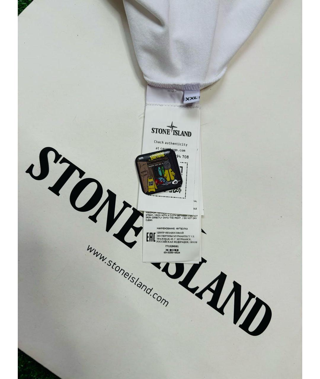 STONE ISLAND Белая футболка, фото 7