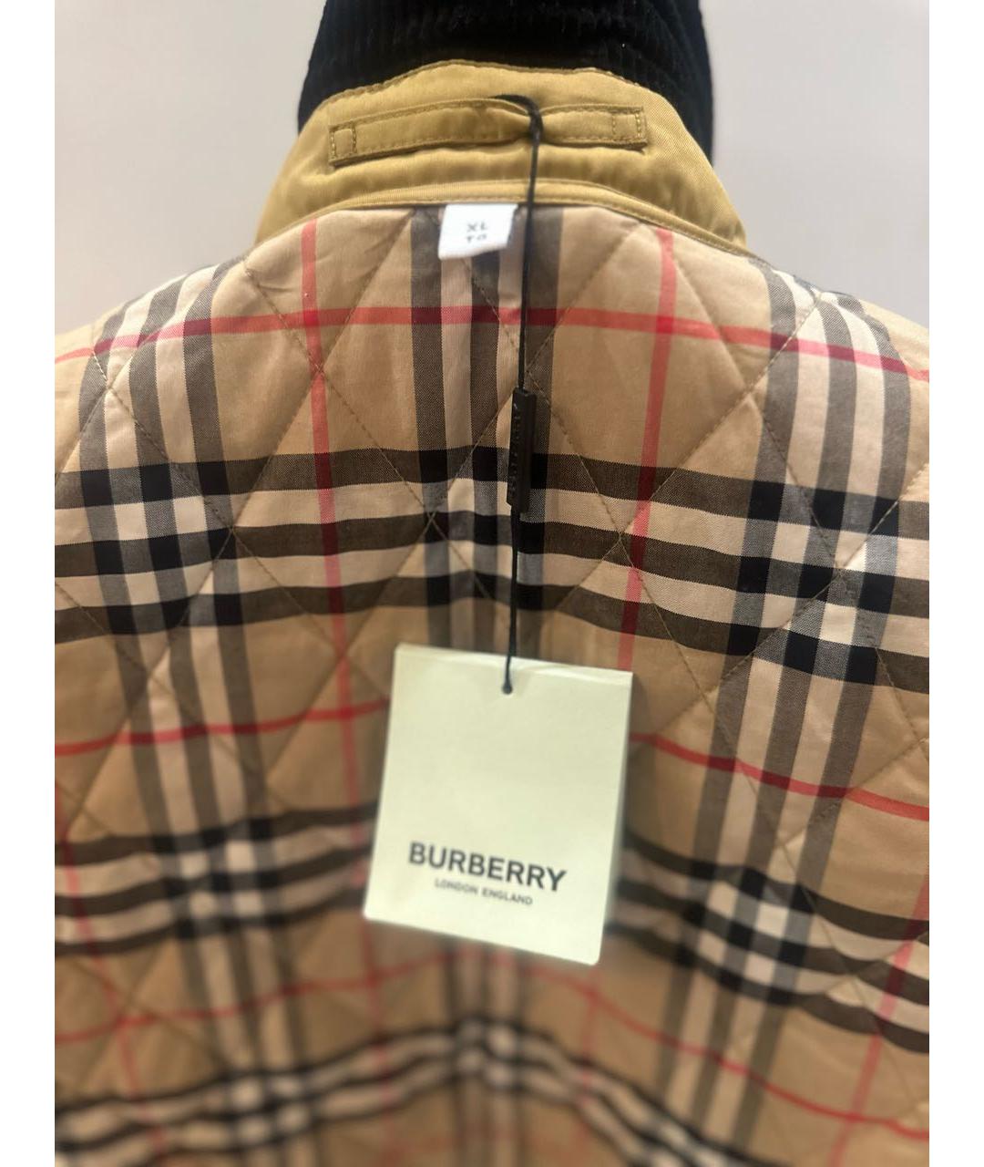 BURBERRY Горчичная полиэстеровая куртка, фото 3