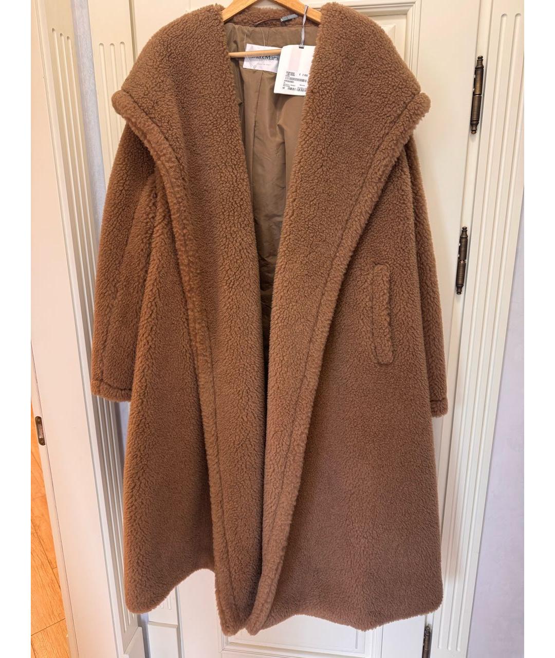 MAX MARA Коричневая шерстяная шуба, фото 3