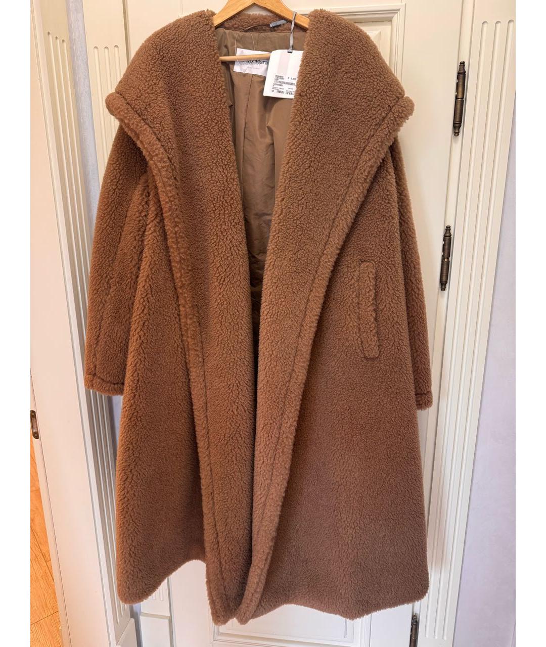 MAX MARA Коричневая шерстяная шуба, фото 5