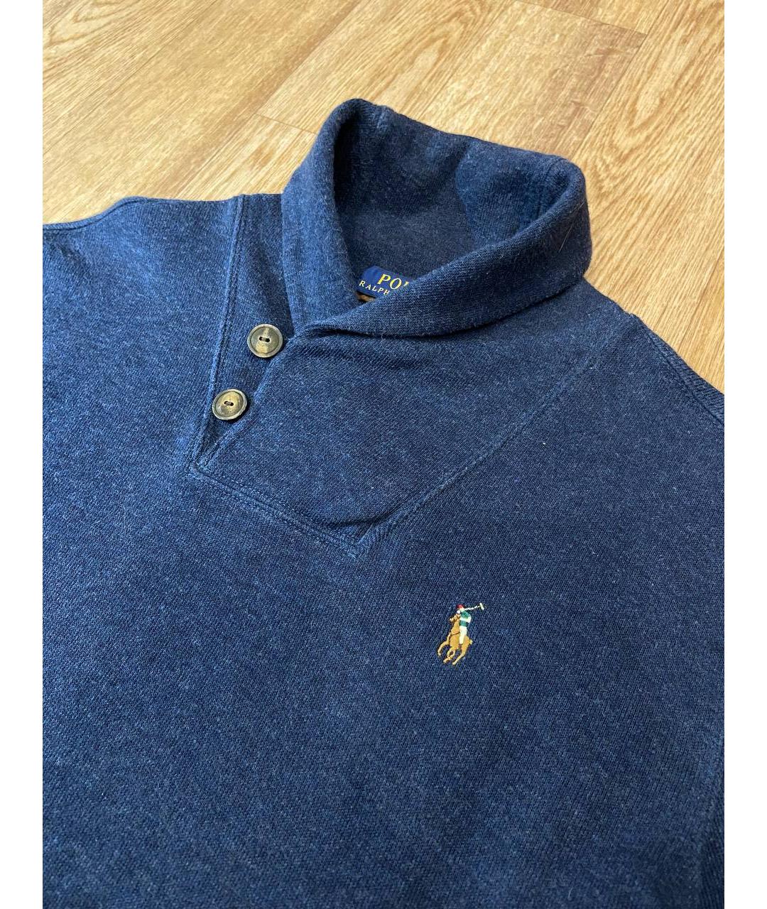 POLO RALPH LAUREN Темно-синий хлопковый джемпер / свитер, фото 4