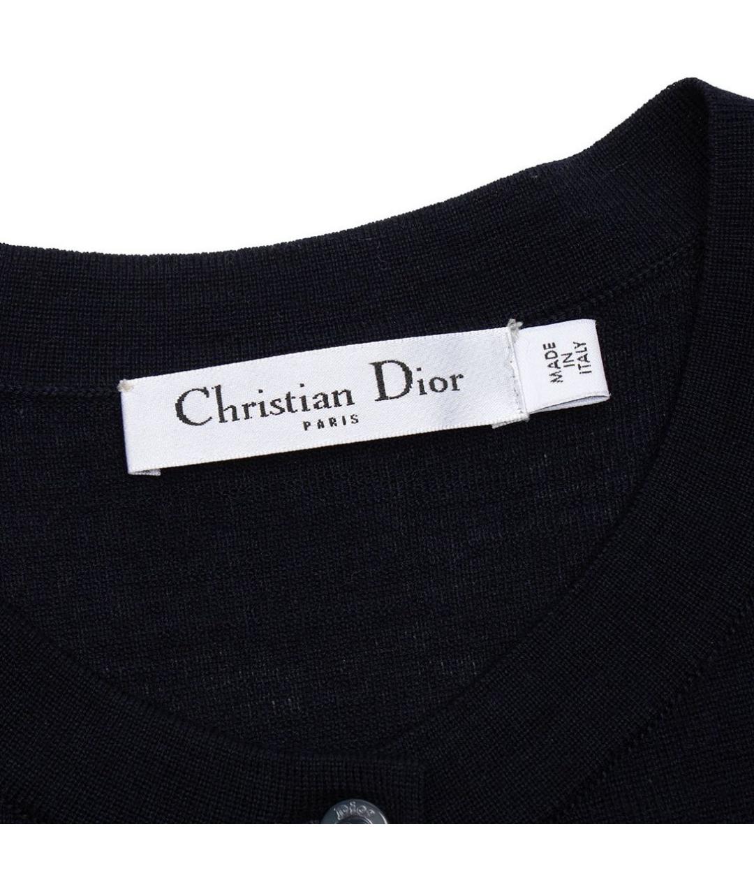 CHRISTIAN DIOR Темно-синий шелковый кардиган, фото 3