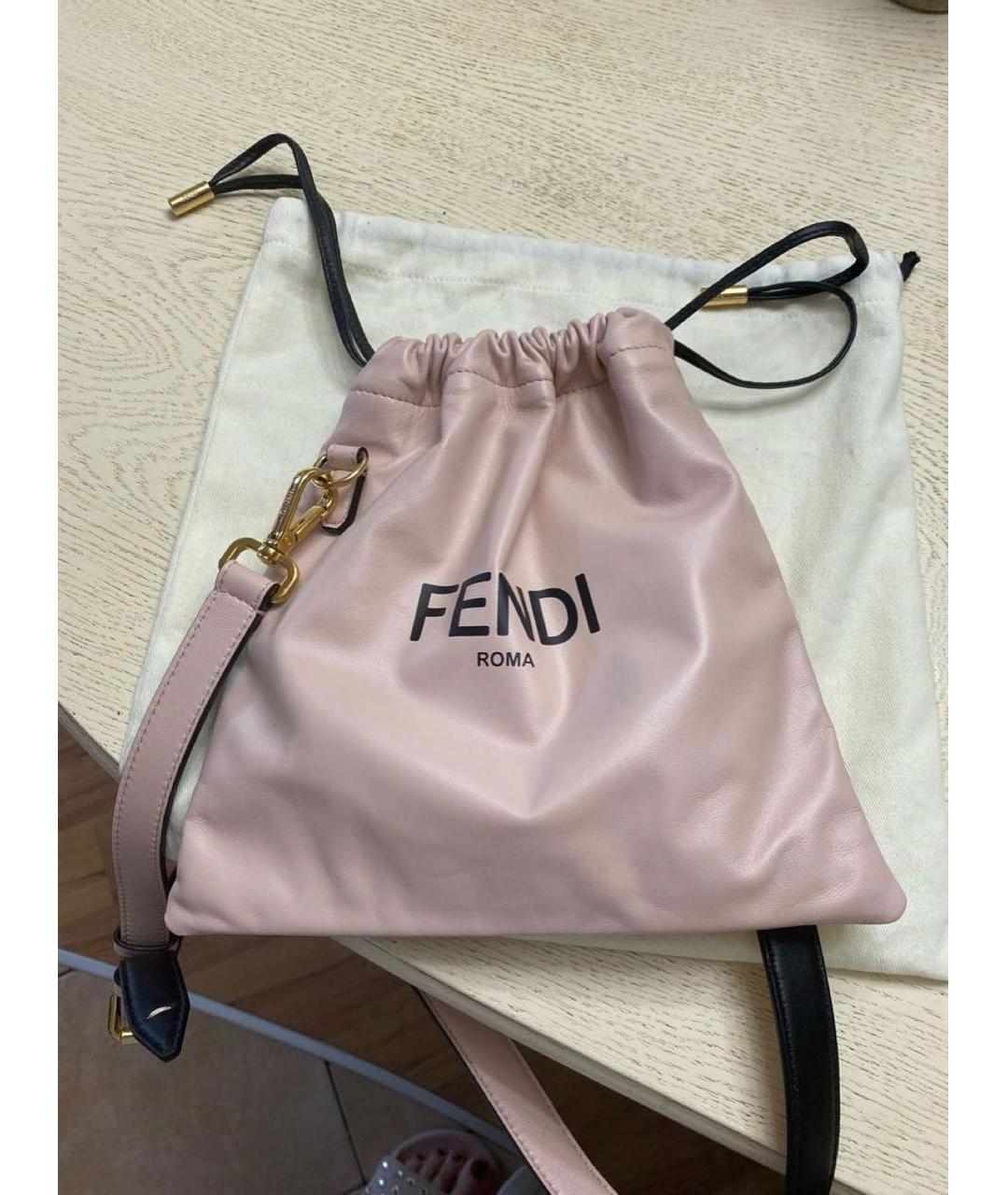 FENDI Розовая кожаная сумка тоут, фото 2