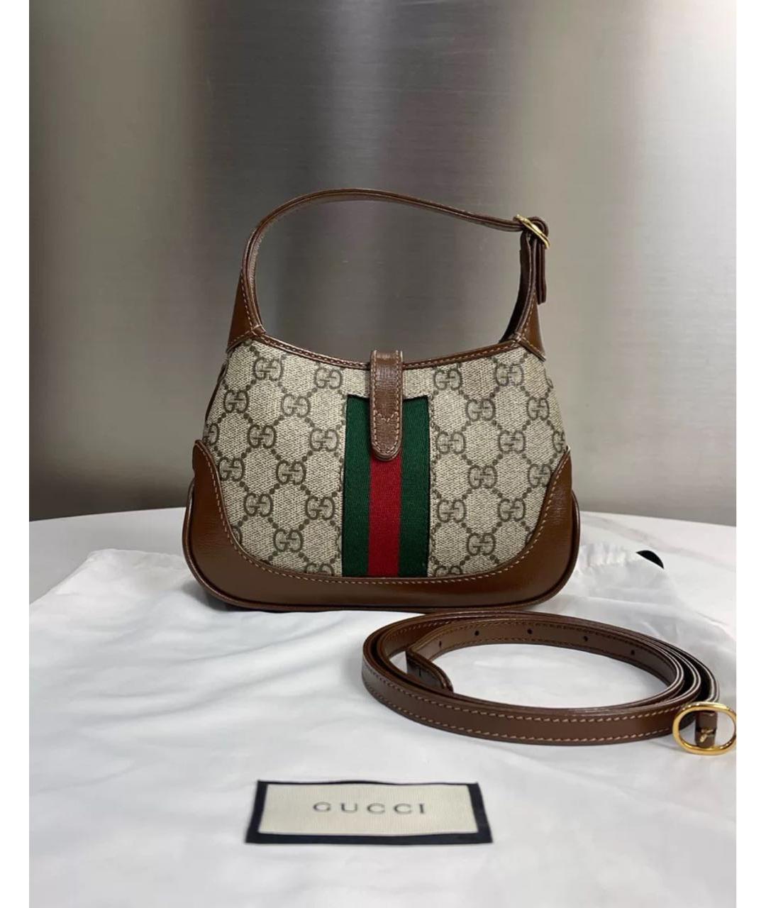 GUCCI Коричневая кожаная сумка с короткими ручками, фото 2