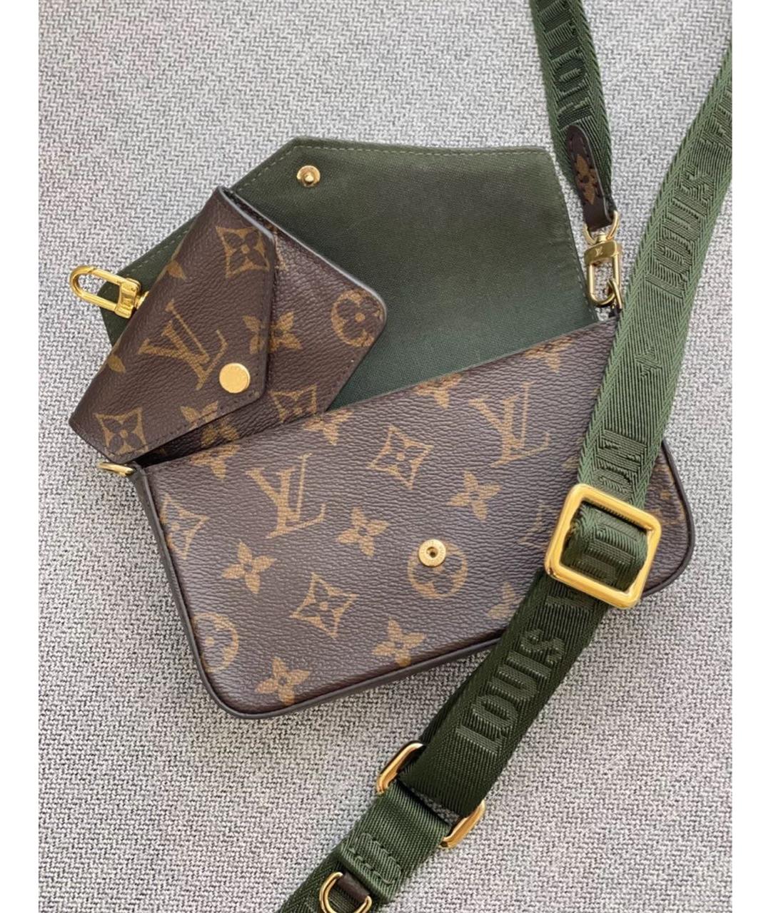 LOUIS VUITTON Хаки кожаная сумка через плечо, фото 6