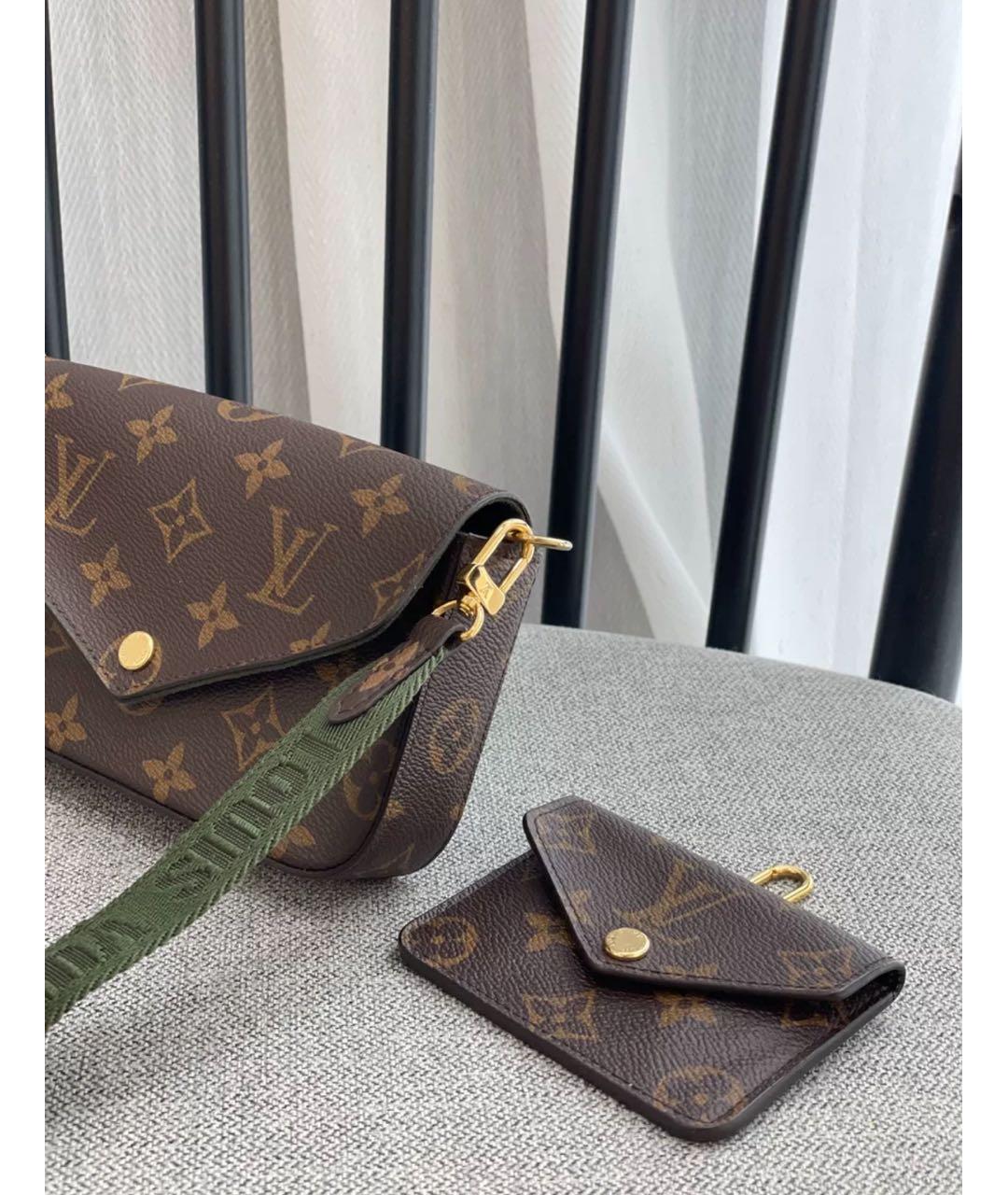 LOUIS VUITTON Хаки кожаная сумка через плечо, фото 3