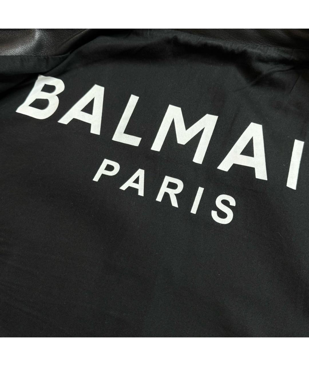 BALMAIN Черная кожаная куртка, фото 5