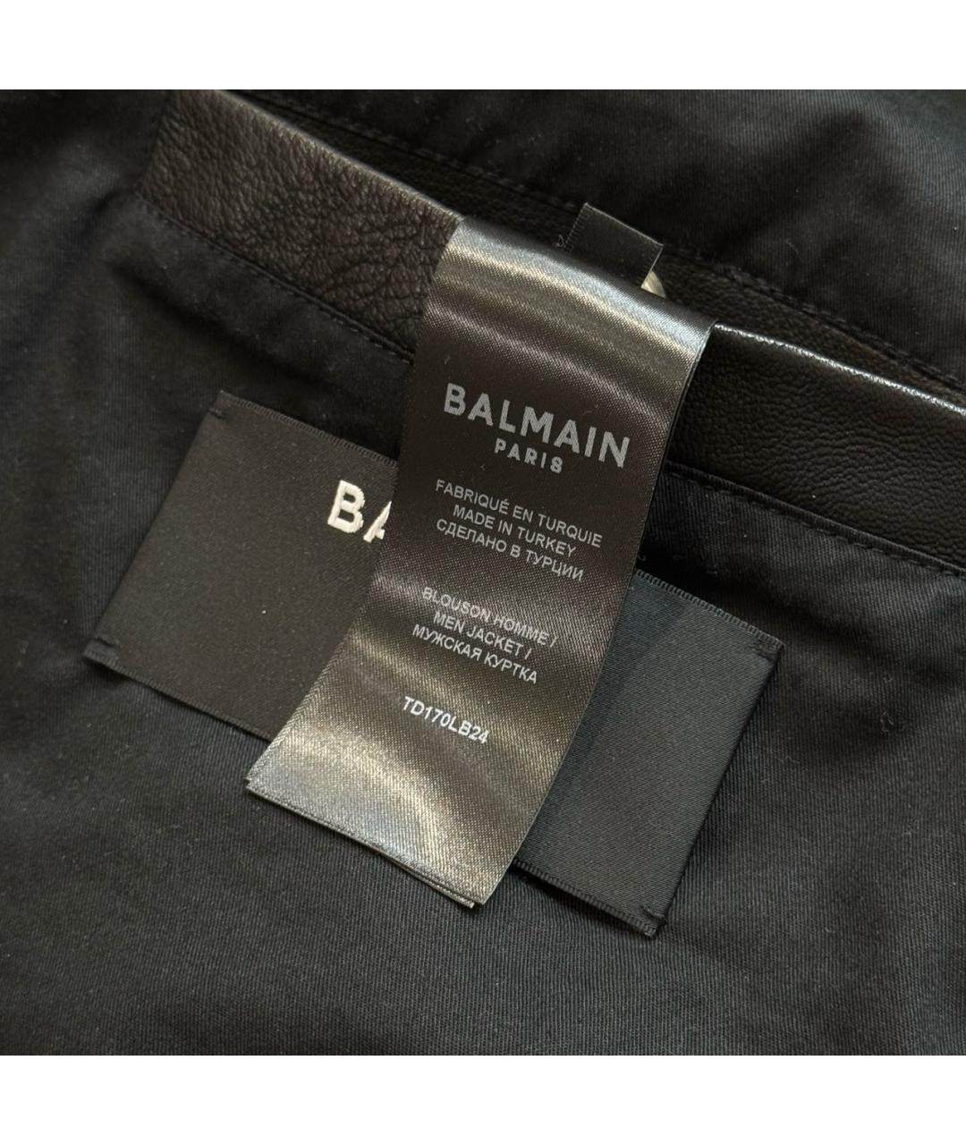 BALMAIN Черная кожаная куртка, фото 7