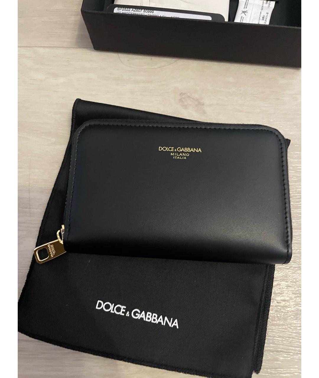 DOLCE&GABBANA Черный кожаный кошелек, фото 5