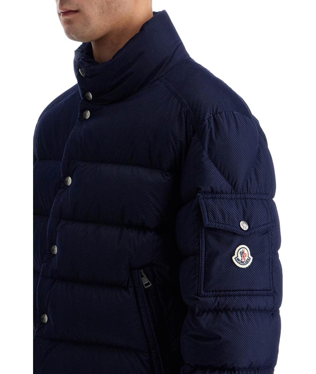 MONCLER Темно-синий пуховик, фото 4