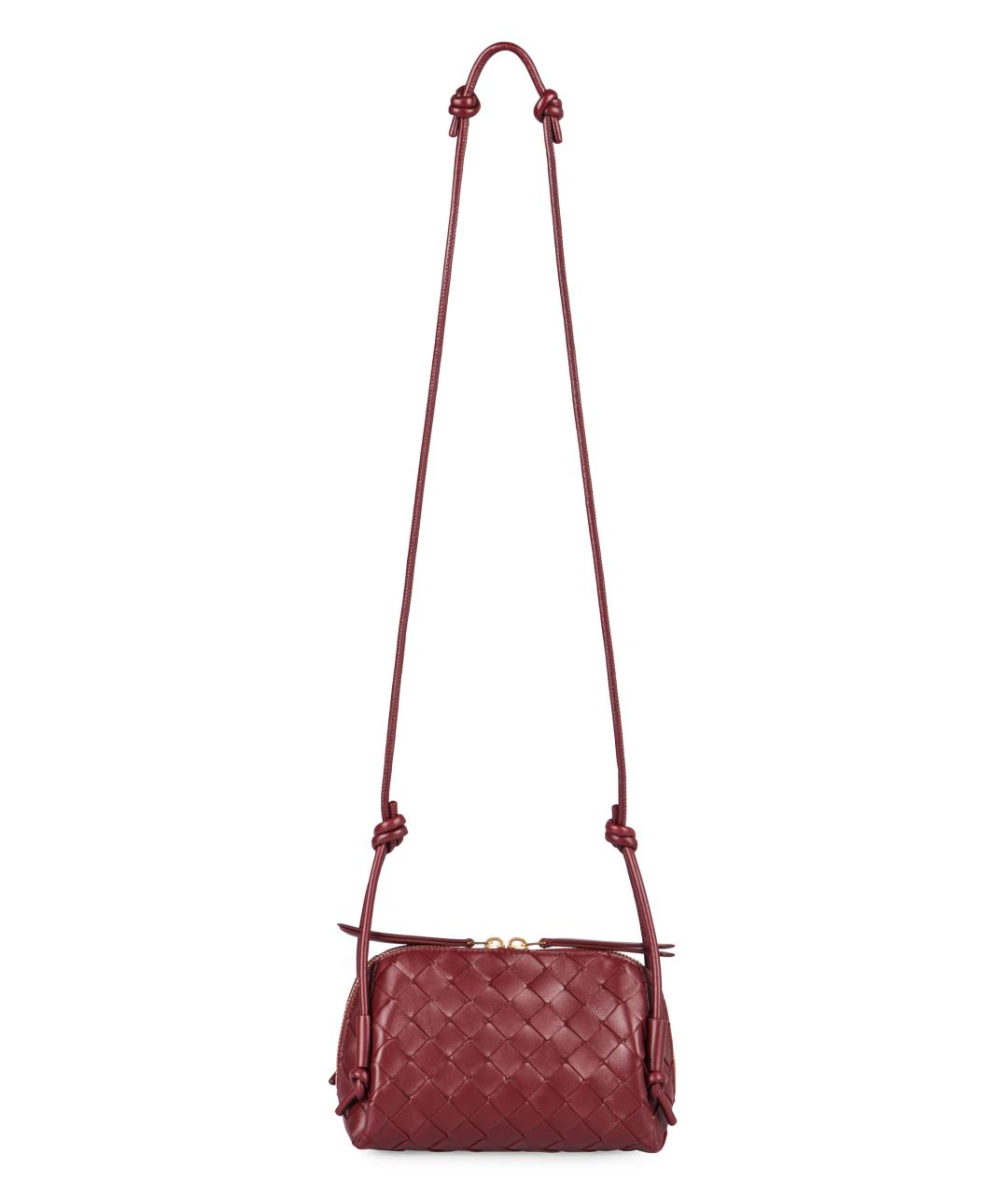 BOTTEGA VENETA Бордовая кожаная сумка через плечо, фото 4
