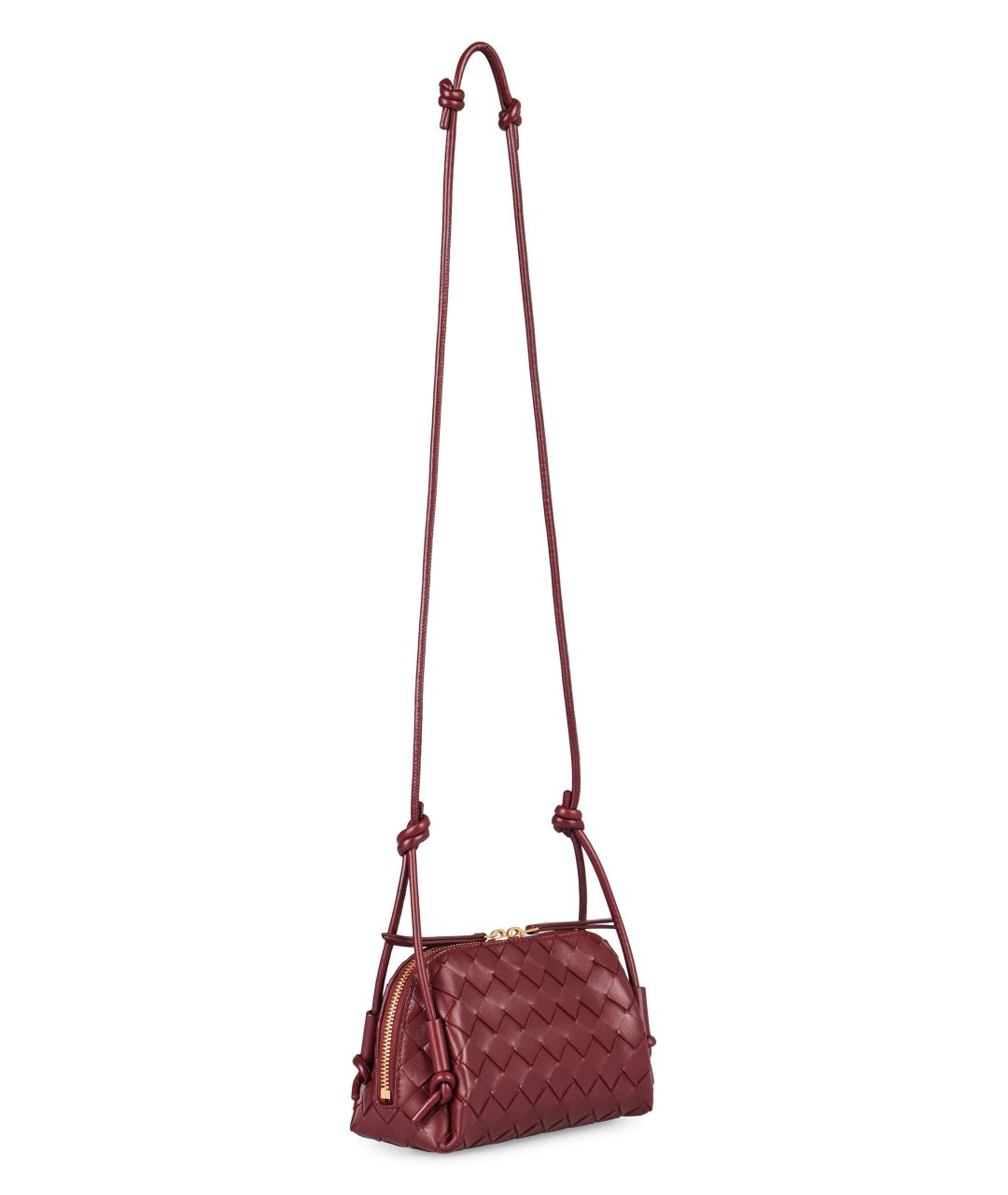 BOTTEGA VENETA Бордовая кожаная сумка через плечо, фото 3
