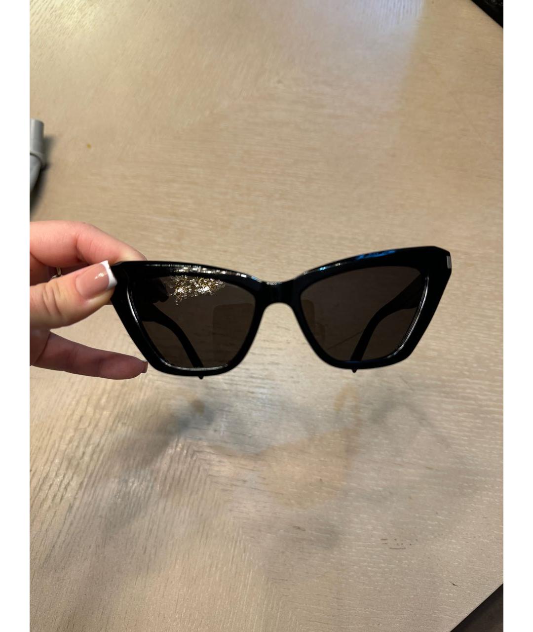 SAINT LAURENT Черные пластиковые солнцезащитные очки, фото 2