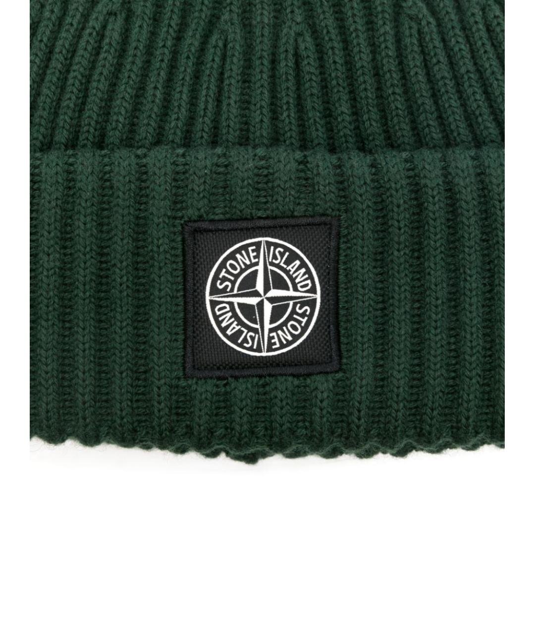 STONE ISLAND Зеленая шерстяная шапка, фото 2