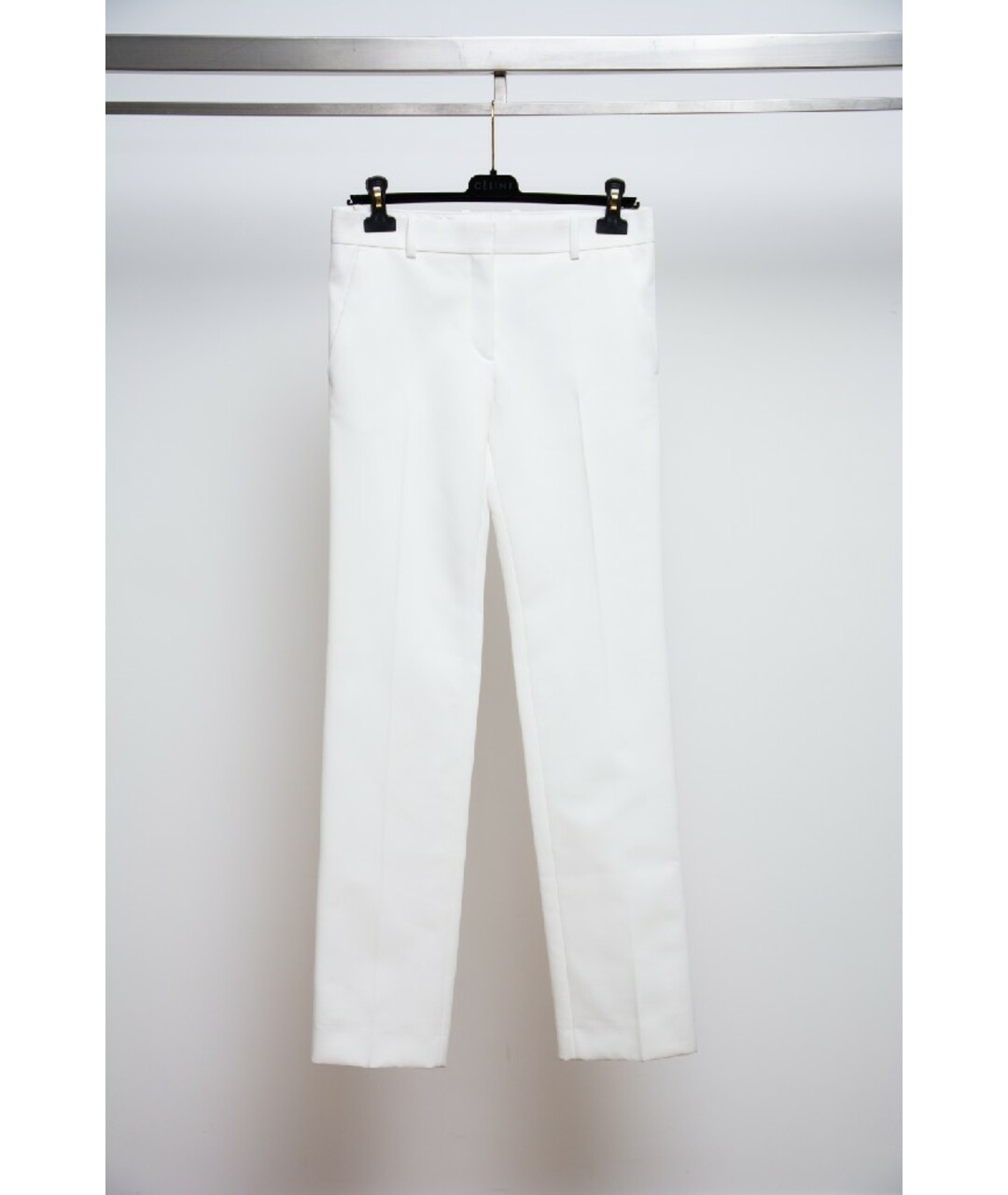 CELINE Белые полиэстеровые брюки узкие, фото 4