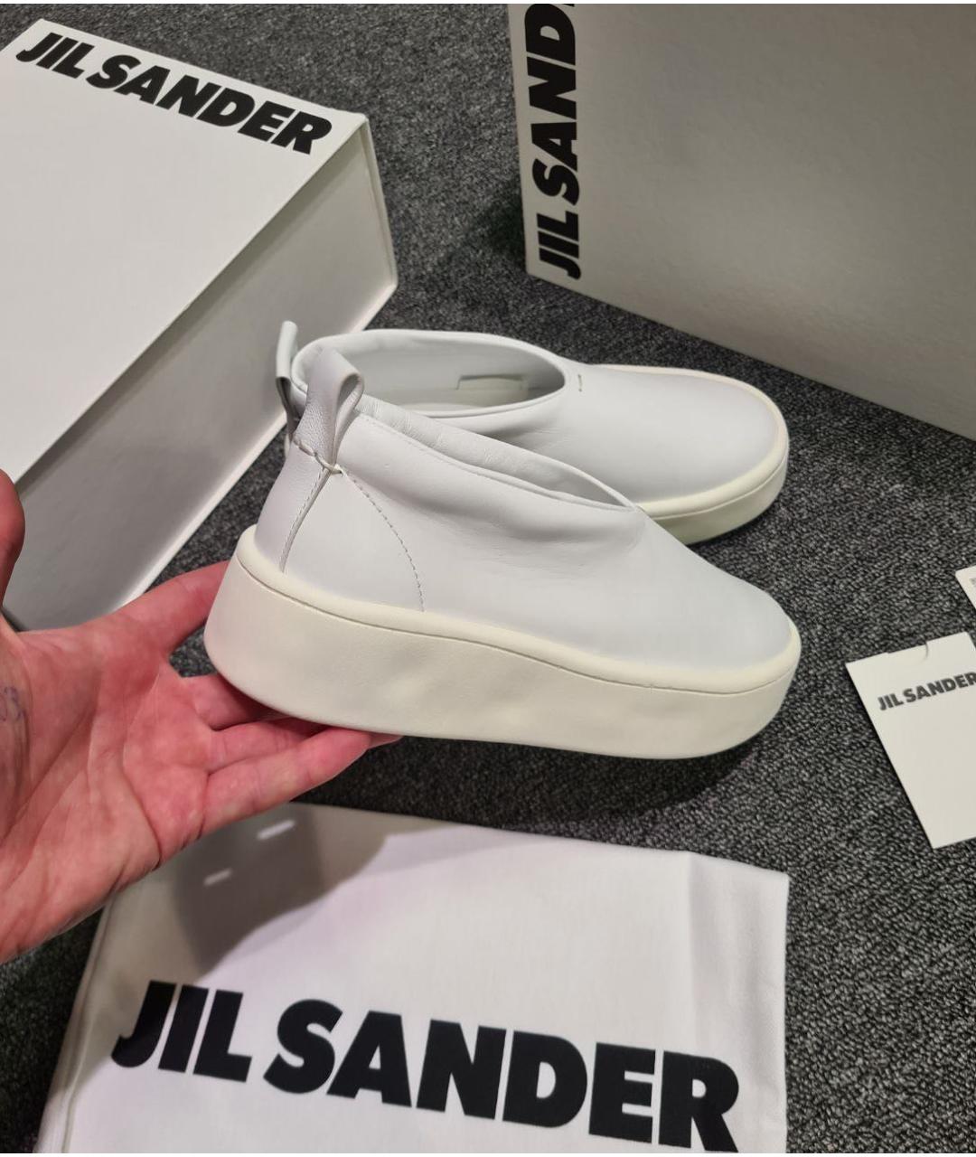 JIL SANDER Белые кожаные ботинки, фото 3