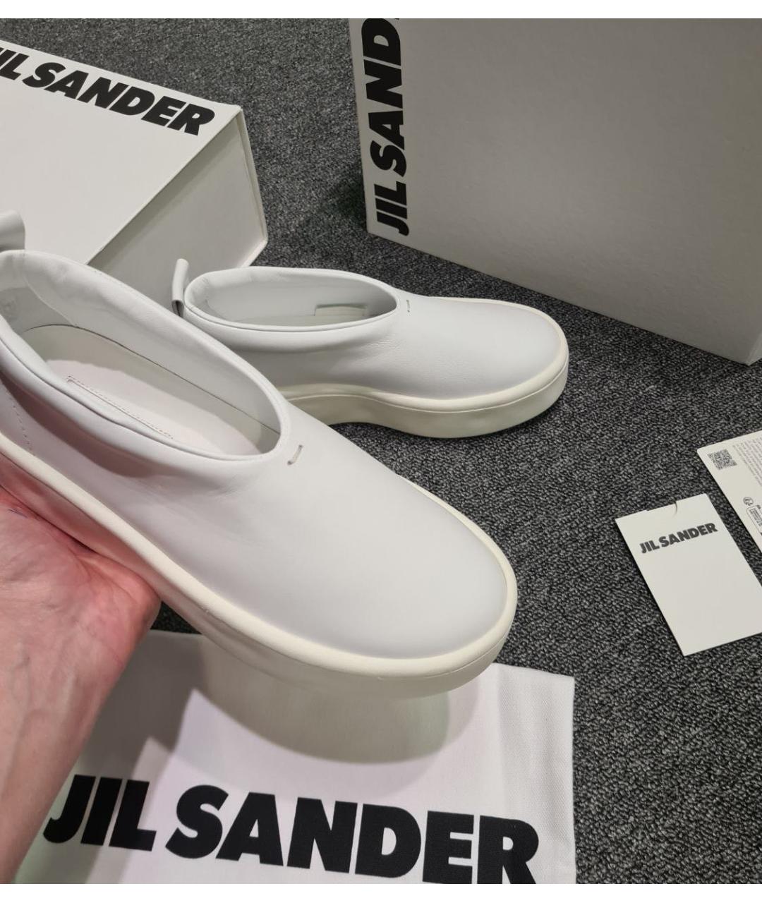 JIL SANDER Белые кожаные ботинки, фото 6