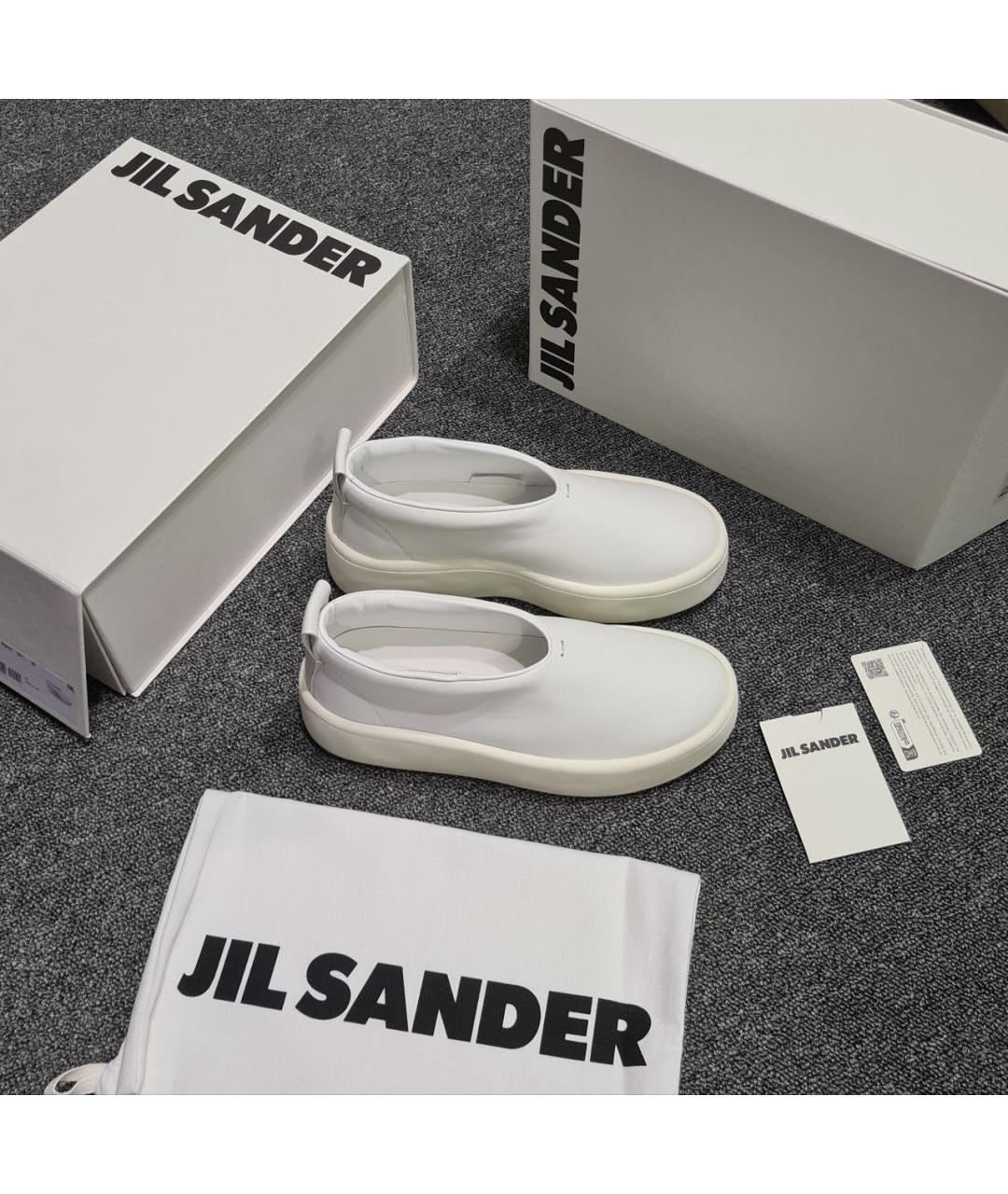 JIL SANDER Белые кожаные ботинки, фото 2