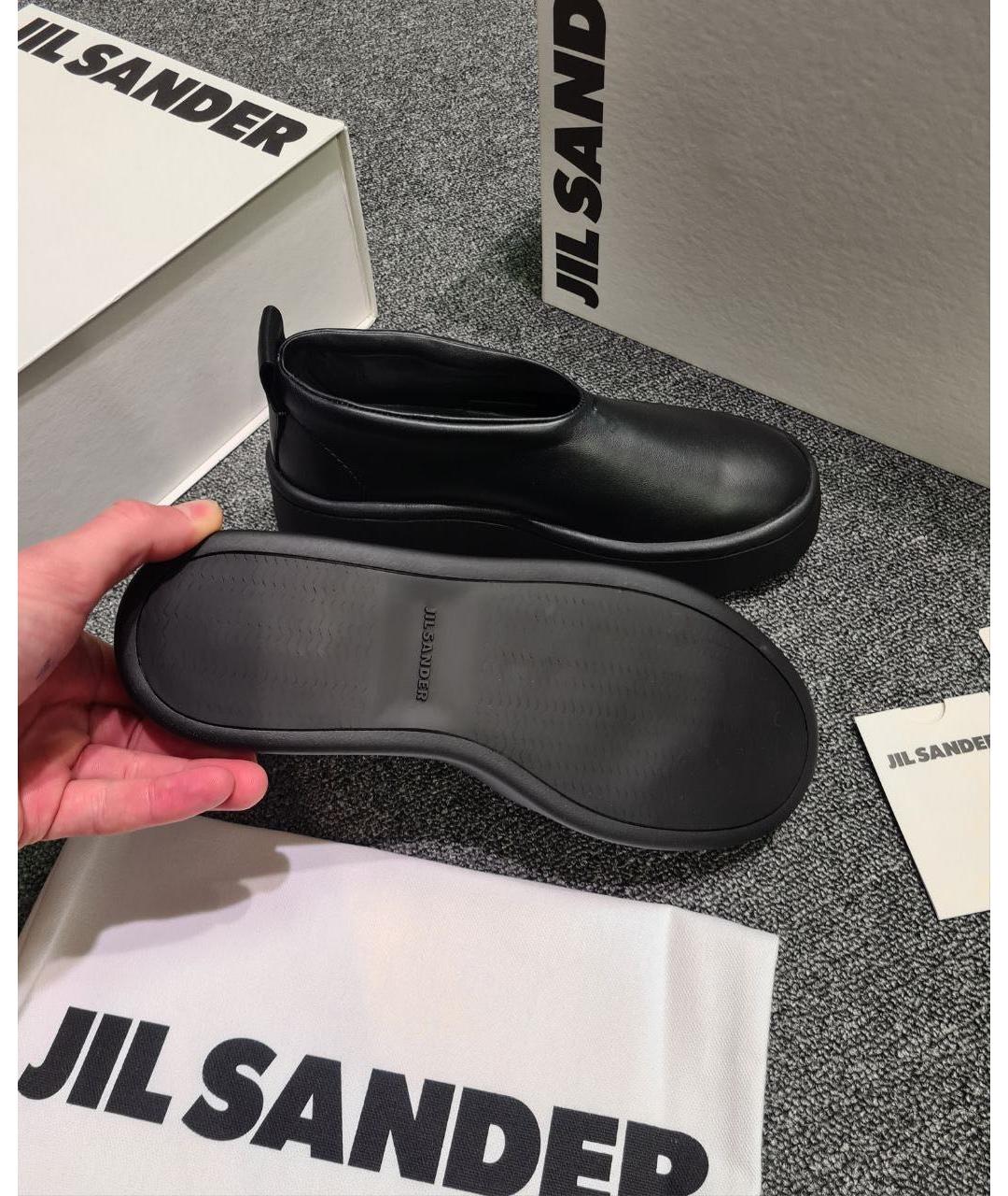 JIL SANDER Черные кожаные лоферы, фото 6