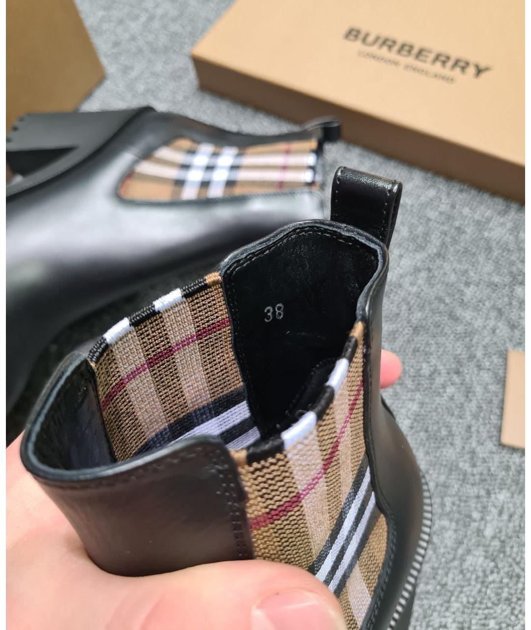 BURBERRY Черные кожаные полусапоги, фото 8