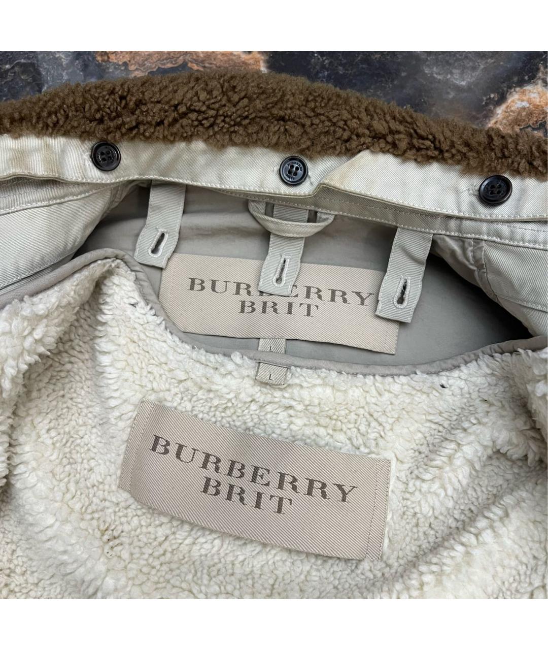 BURBERRY Бежевая хлопковая куртка, фото 3