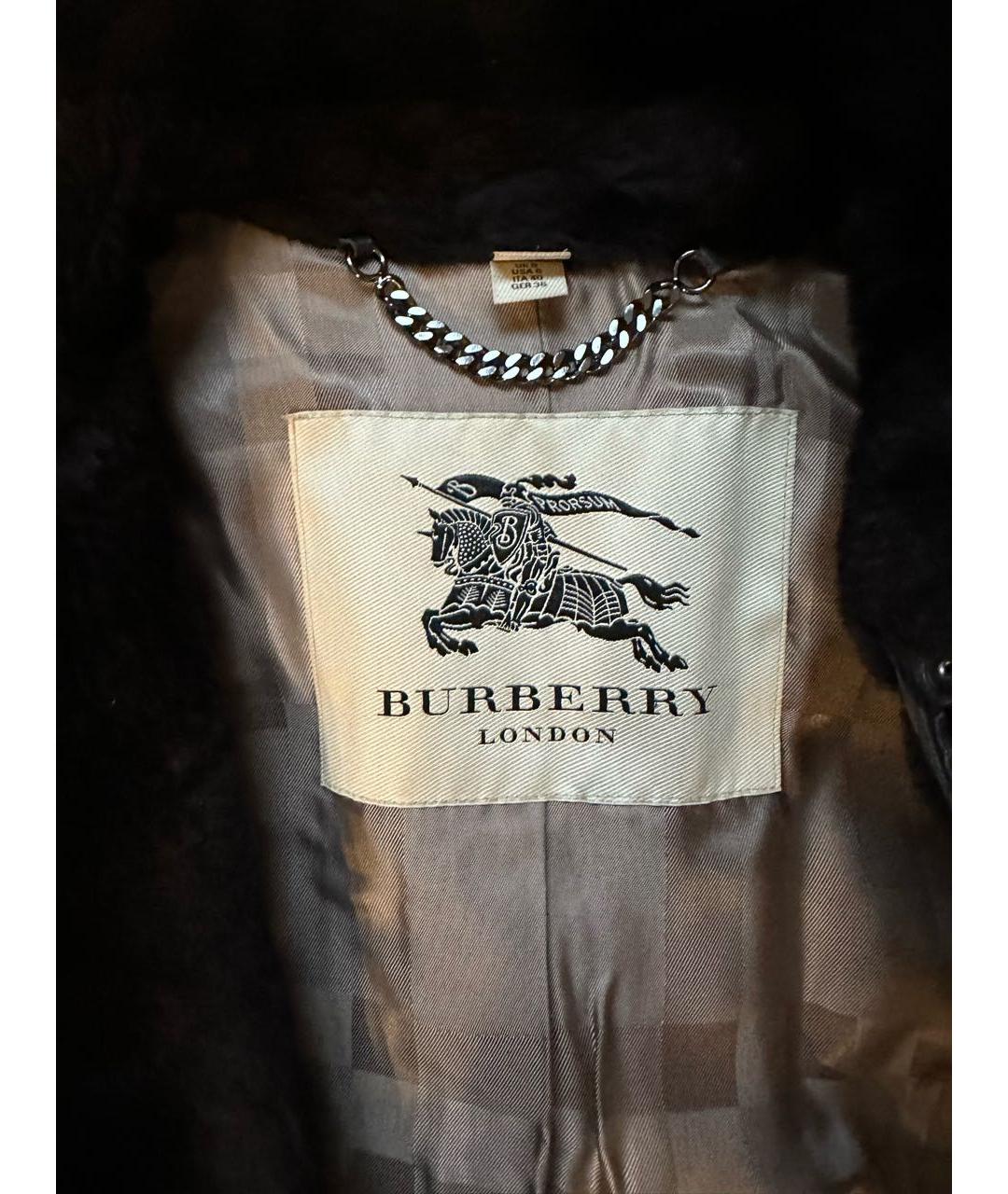 BURBERRY Коричневая меховая дубленка, фото 3