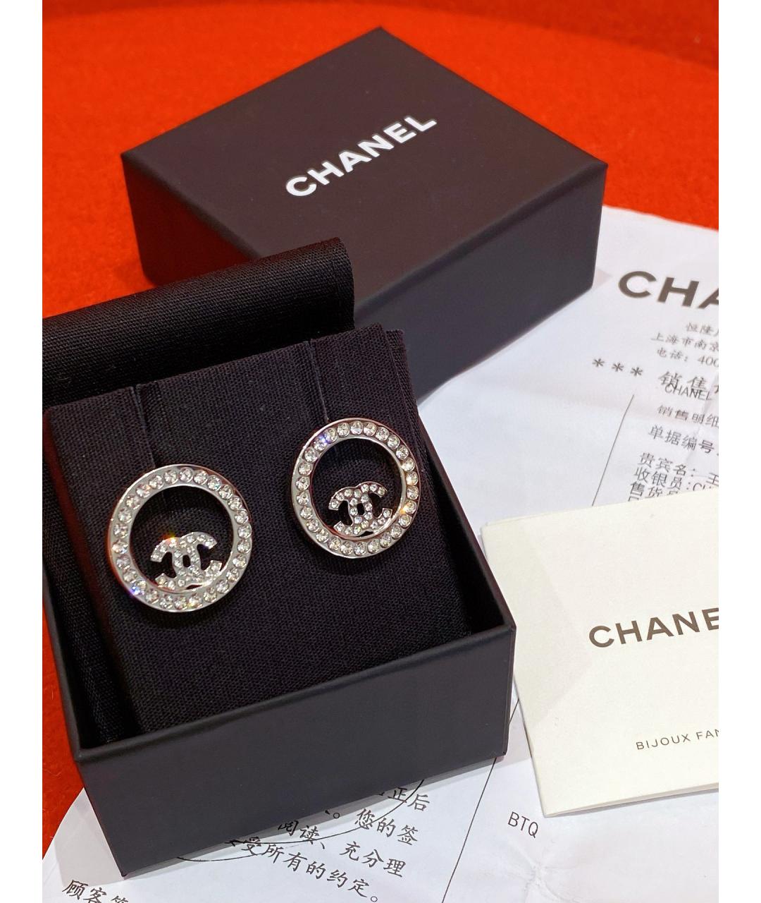 CHANEL Белые серьги, фото 6