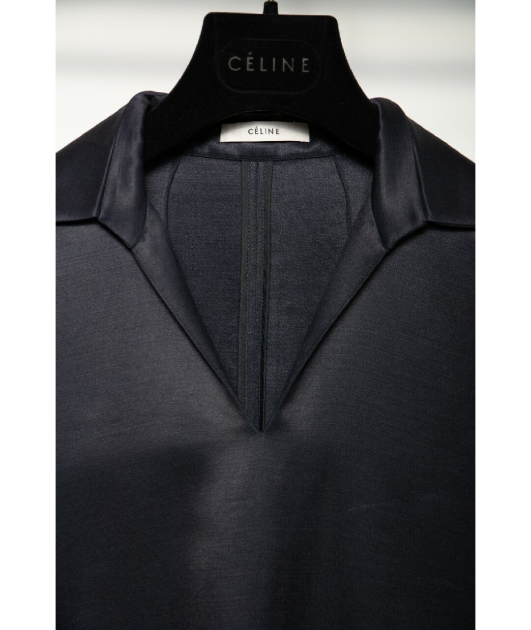 CELINE Темно-синее вискозное платье, фото 3