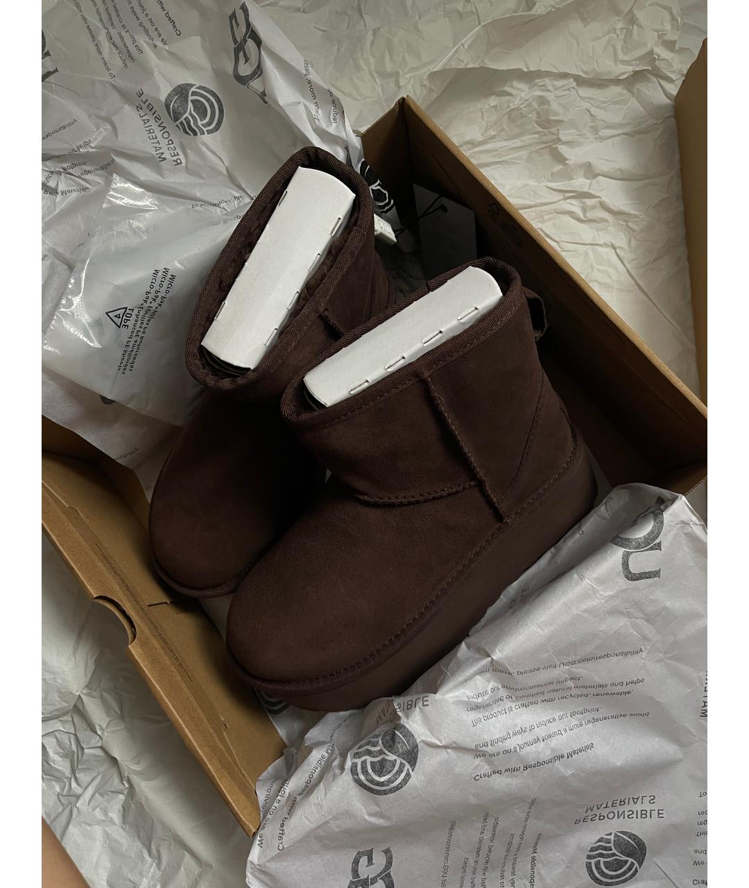 UGG AUSTRALIA Коричневые замшевые полусапоги, фото 2