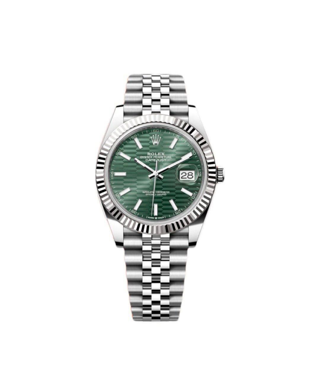 ROLEX Зеленые часы из белого золота, фото 1