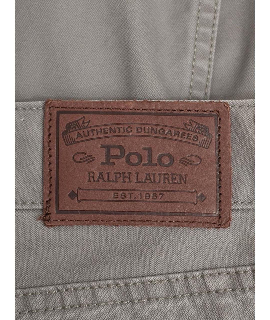 POLO RALPH LAUREN Серые хлопковые прямые джинсы, фото 3