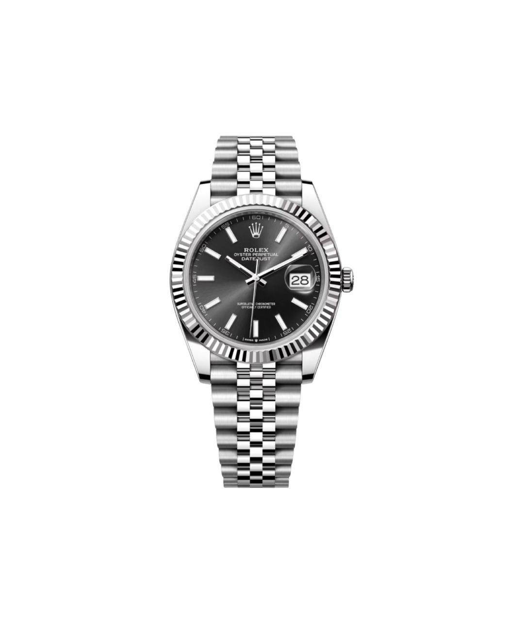 ROLEX Черные часы из белого золота, фото 1