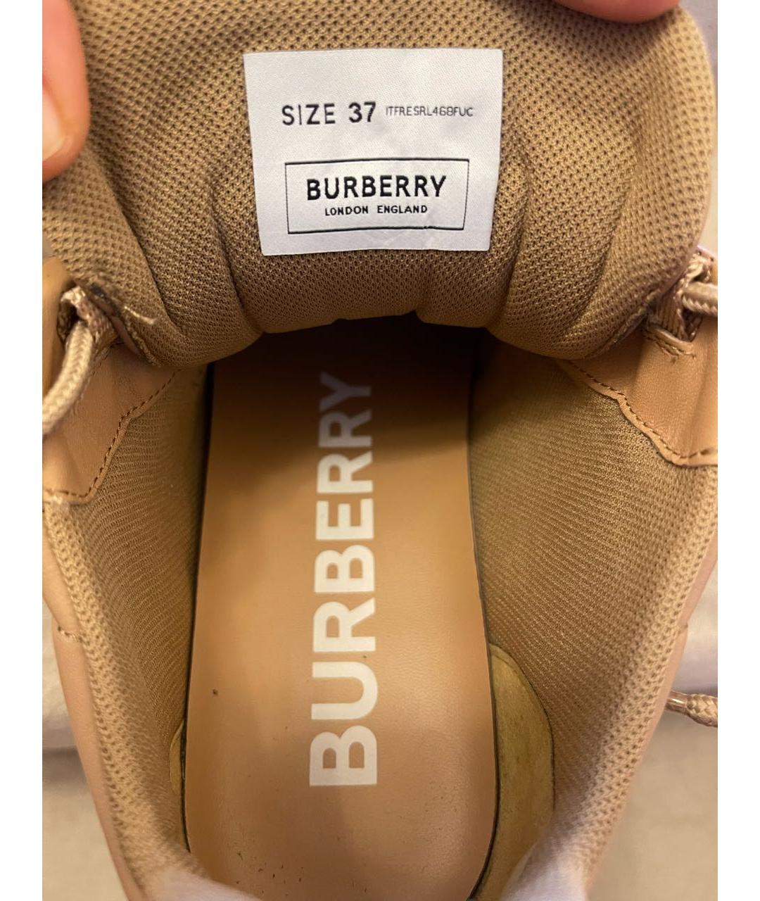 BURBERRY Кожаные кроссовки, фото 4