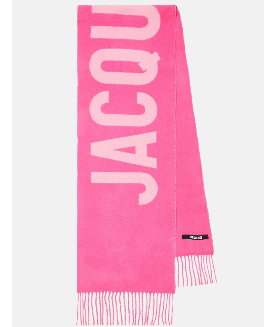 JACQUEMUS Розовый шерстяной шарф, фото 5