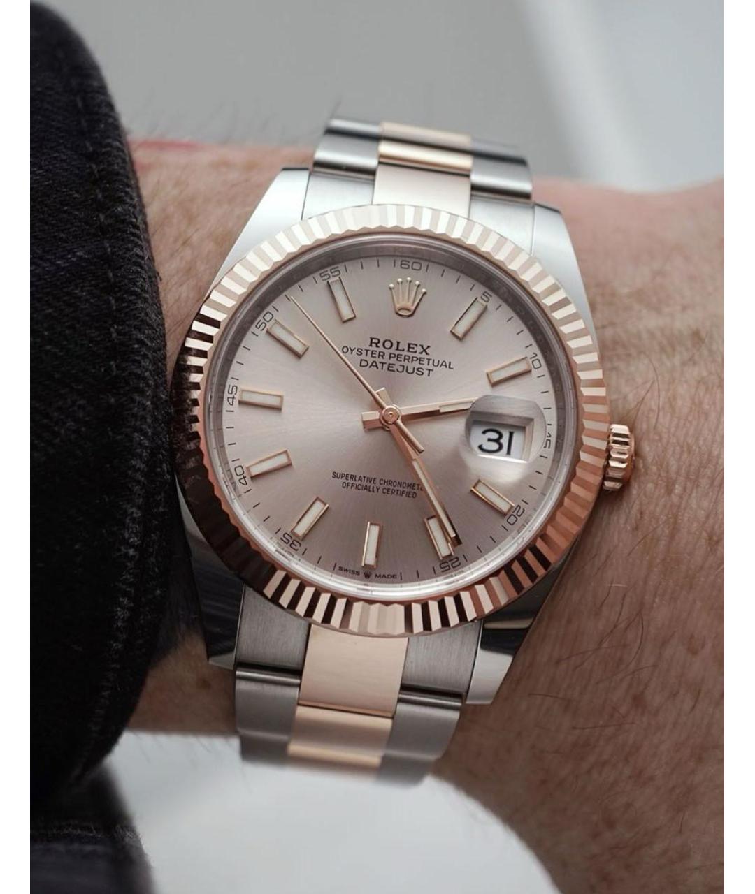 ROLEX Розовые часы из розового золота, фото 6