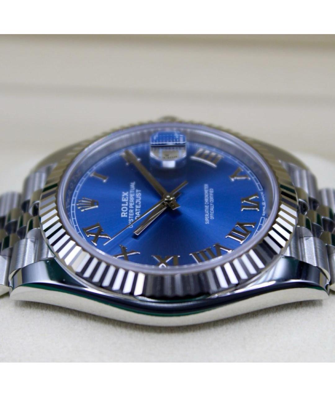 ROLEX Голубые часы из золота и стали, фото 3