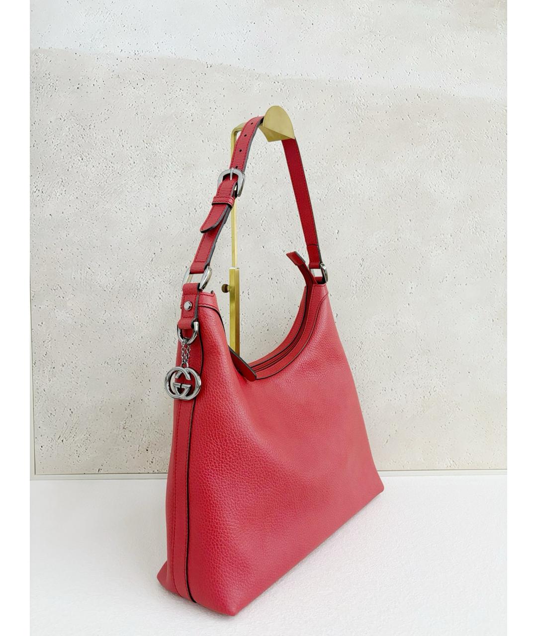 GUCCI Красная кожаная сумка тоут, фото 3
