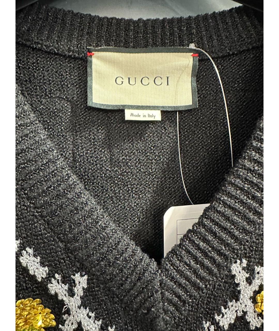 GUCCI Черная вискозная жилетка, фото 3