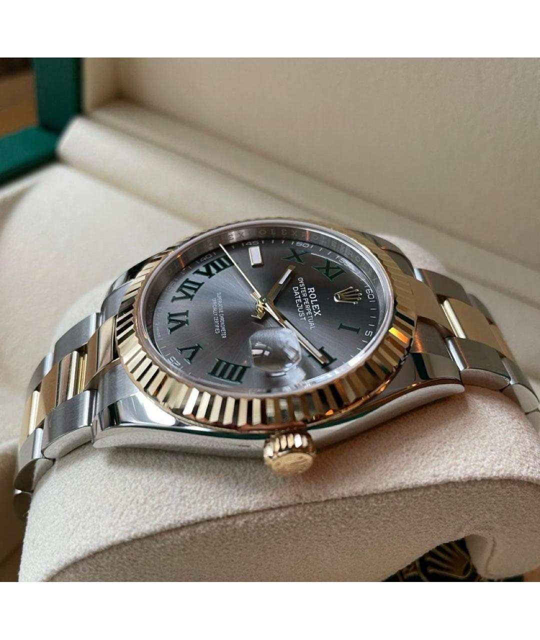 ROLEX Антрацитовые часы из желтого золота, фото 3