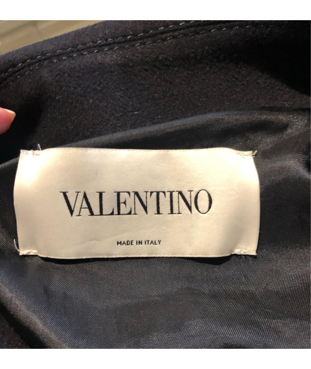 VALENTINO Темно-синее шерстяное пальто, фото 3