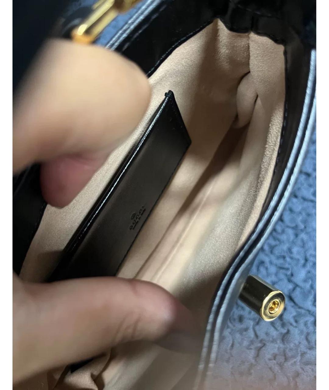 GUCCI Черная кожаная сумка через плечо, фото 6