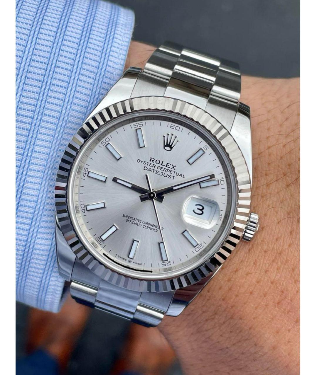 ROLEX Серебряные часы из белого золота, фото 6