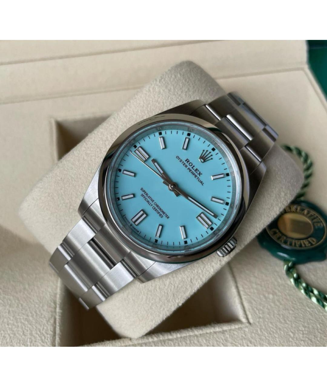 ROLEX Бирюзовые часы, фото 4