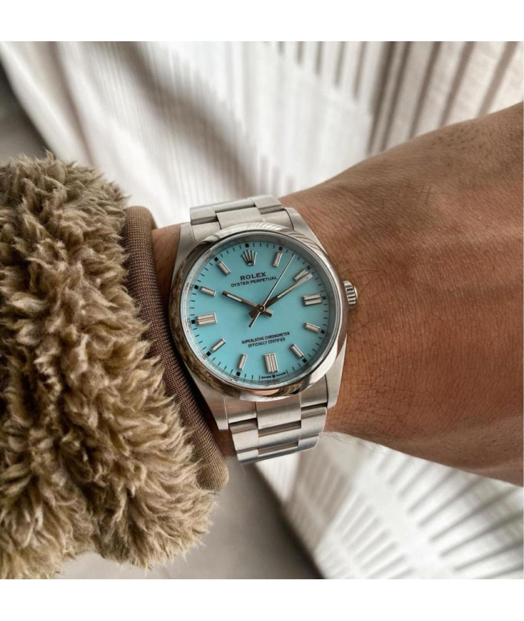 ROLEX Бирюзовые часы, фото 5