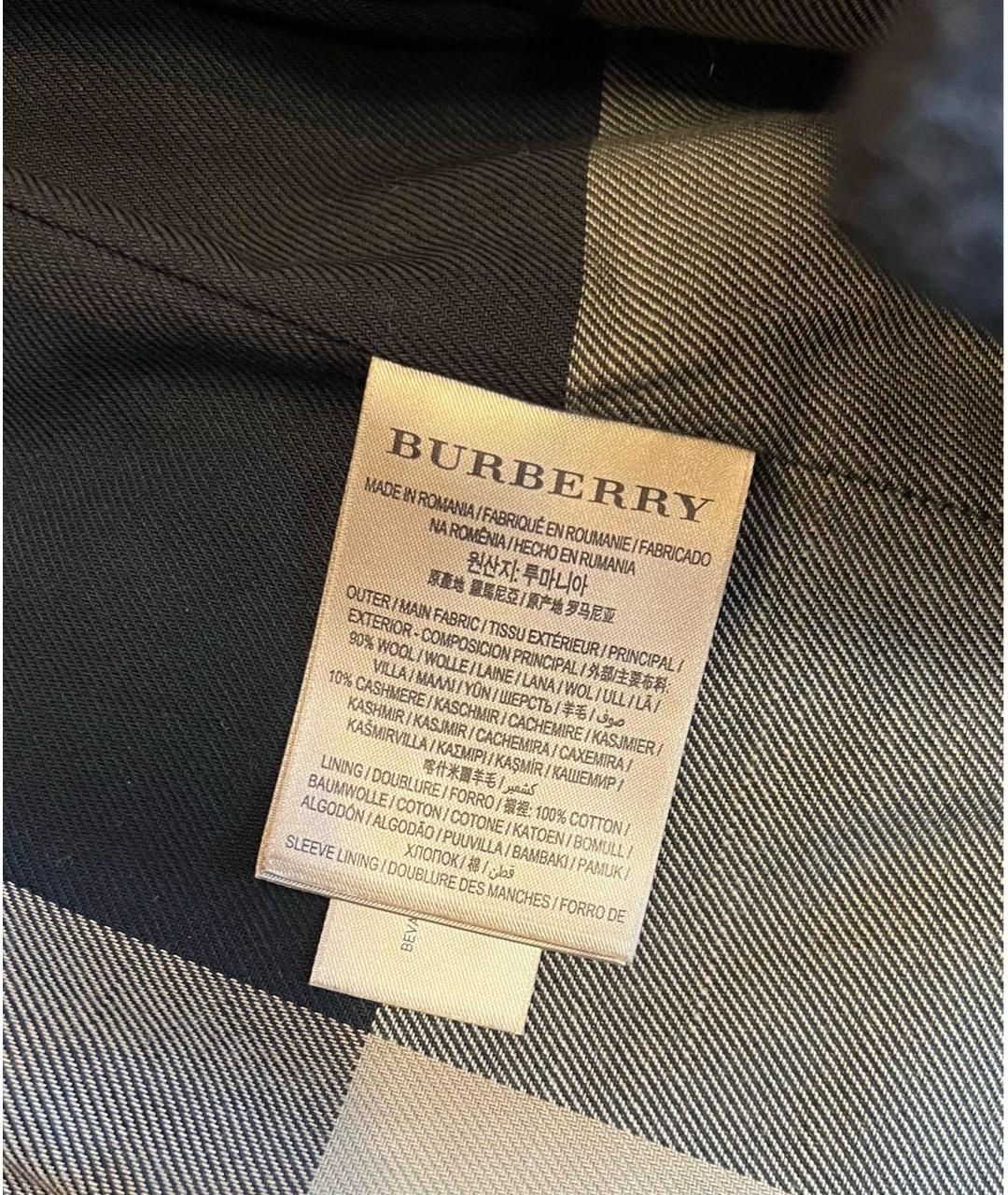 BURBERRY Черное шерстяное пальто, фото 7