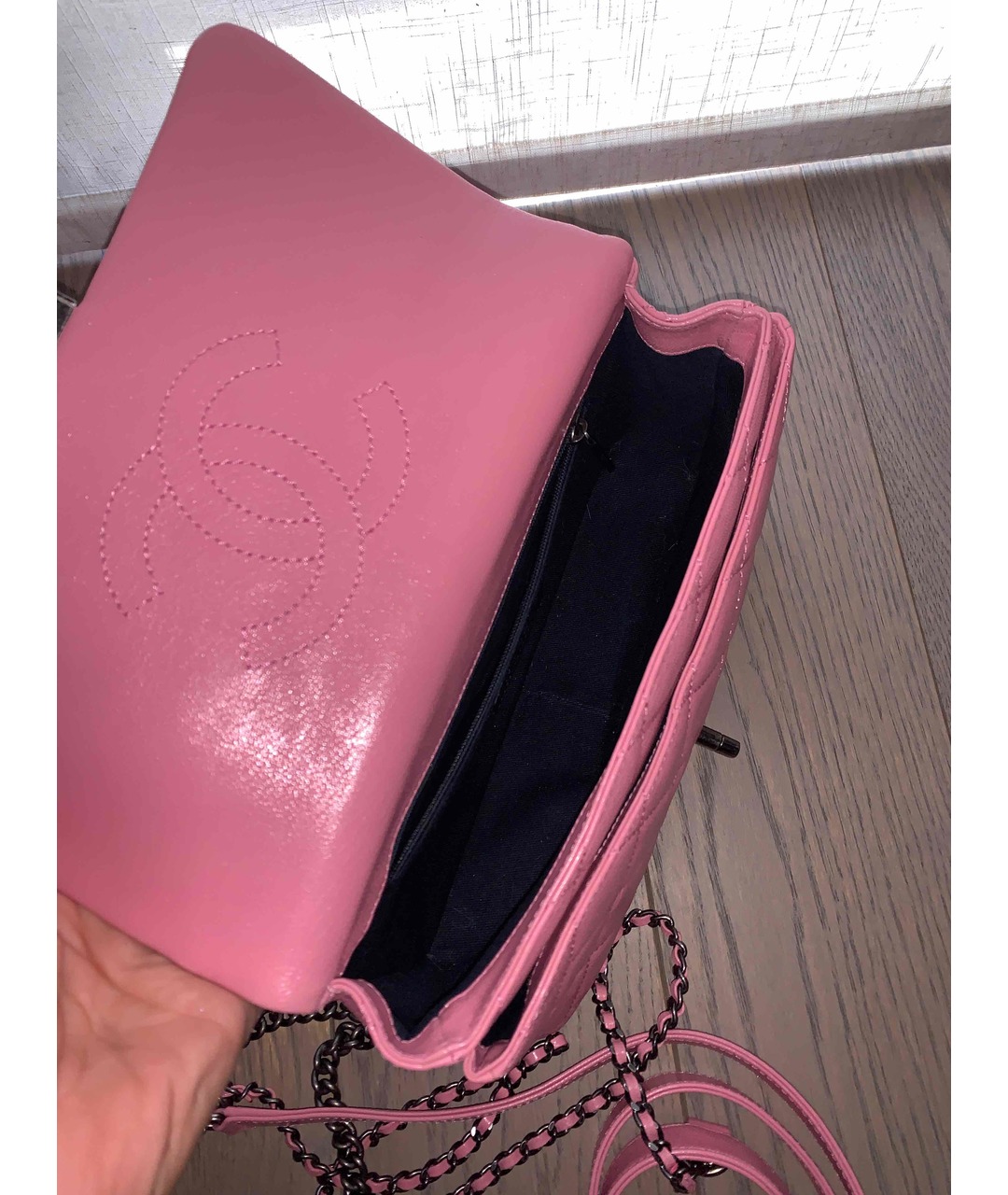 CHANEL PRE-OWNED Розовая кожаная сумка тоут, фото 4