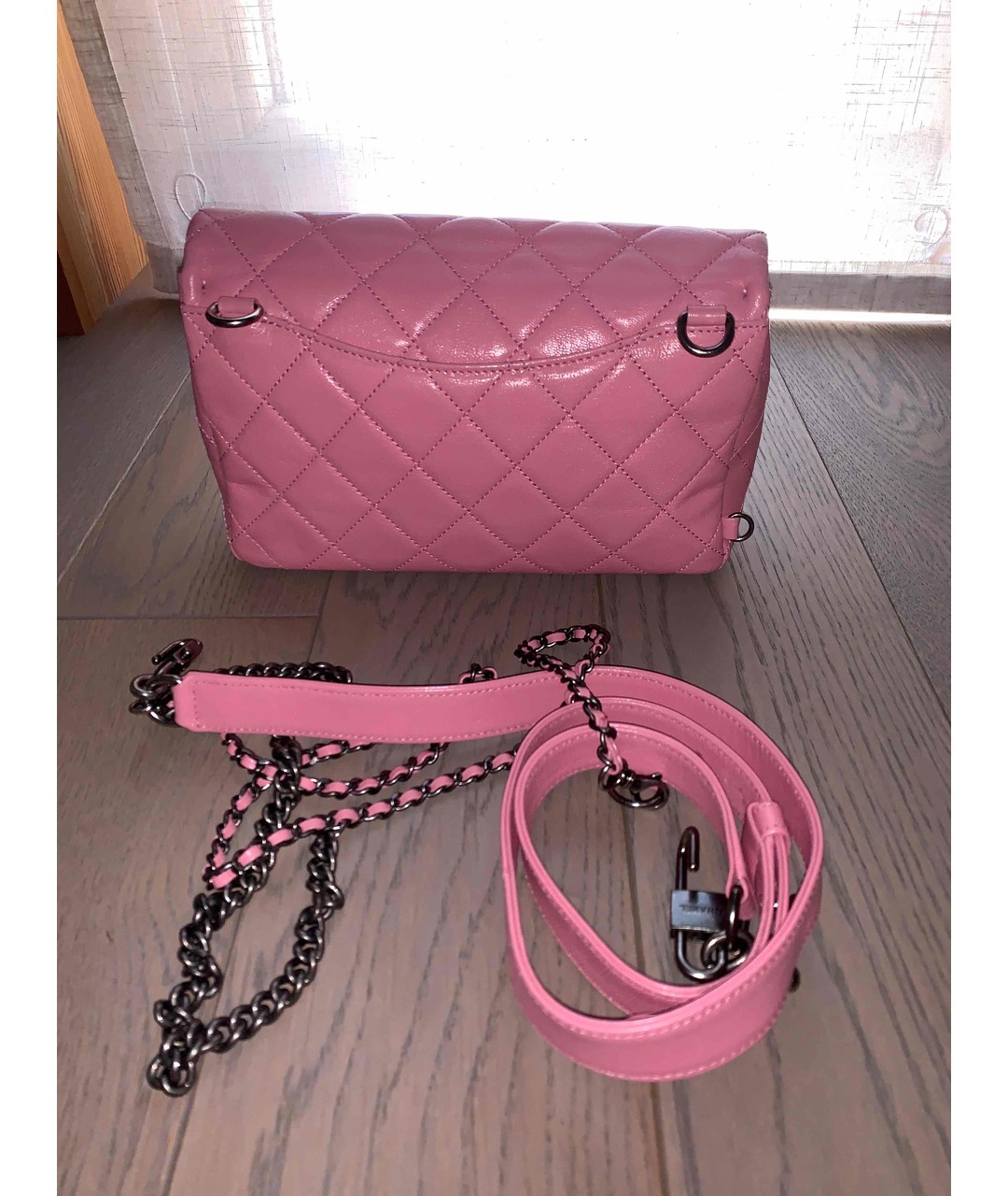 CHANEL PRE-OWNED Розовая кожаная сумка тоут, фото 3