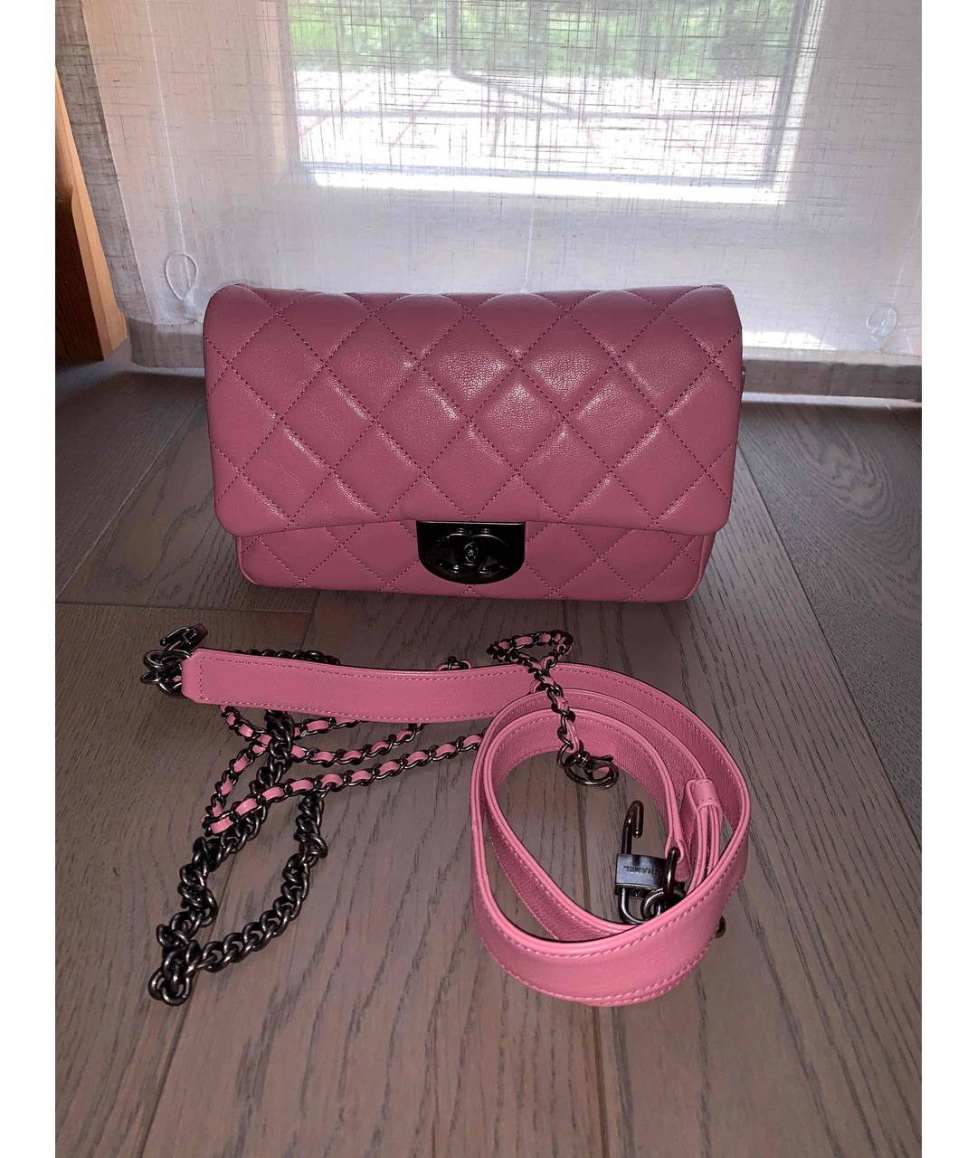 CHANEL PRE-OWNED Розовая кожаная сумка тоут, фото 5